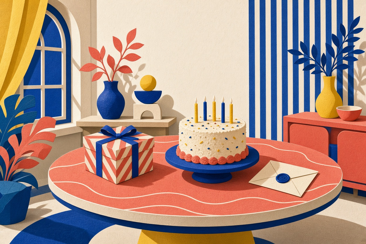 Narrative illustration for Party Circuit — Four Tables, One Lock