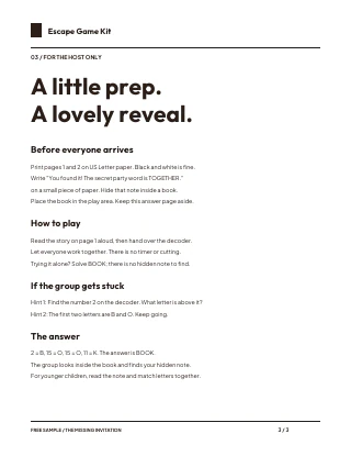 Page 3 of the free sample: the host page
